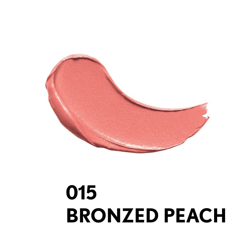 CoverGirl Continuous Color Lipstick Shimmer Bronzed Peach 015 application close-up shows smooth glide.