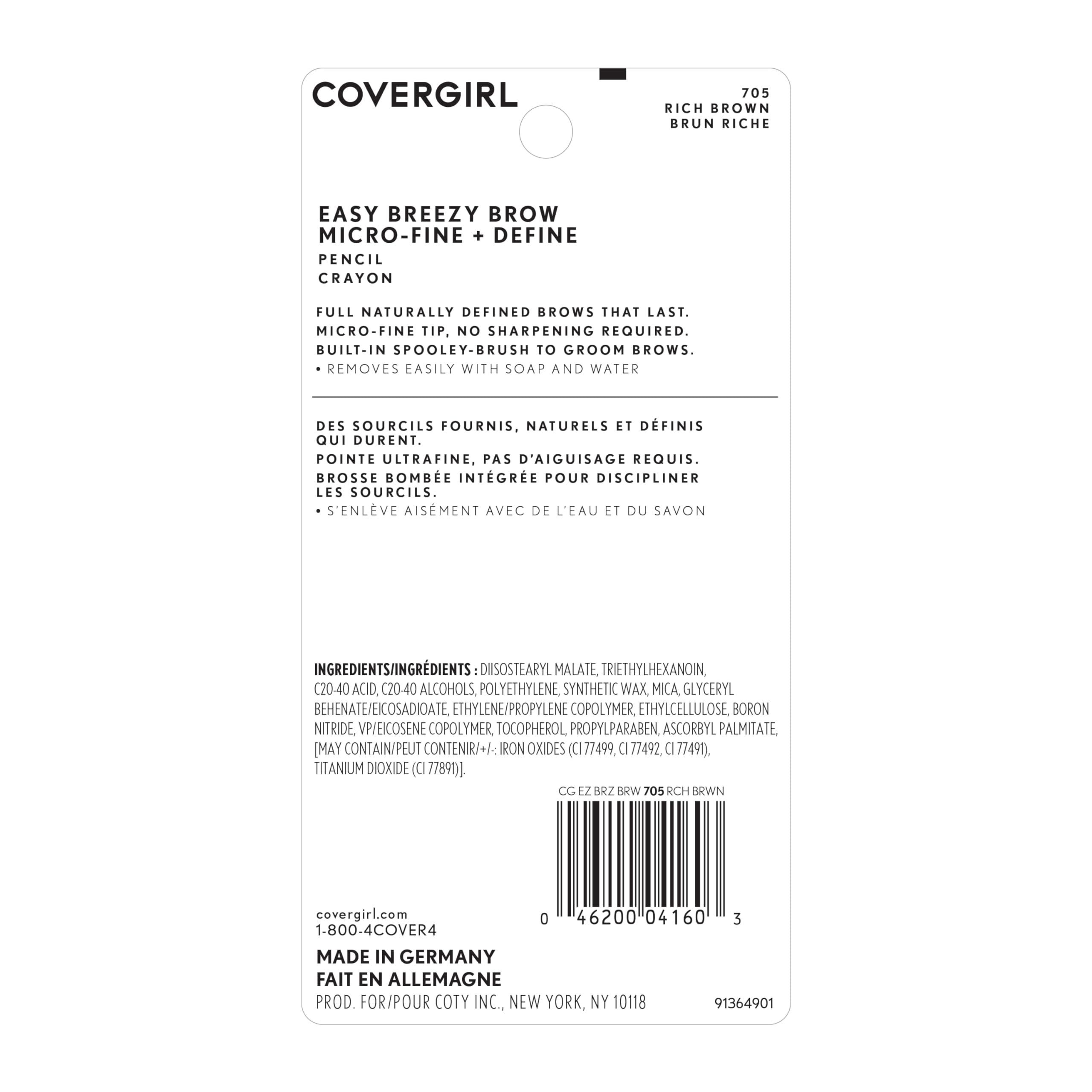 COVERGIRL Easy Breezy Brow Pencil in hand for quick daily brow definition
