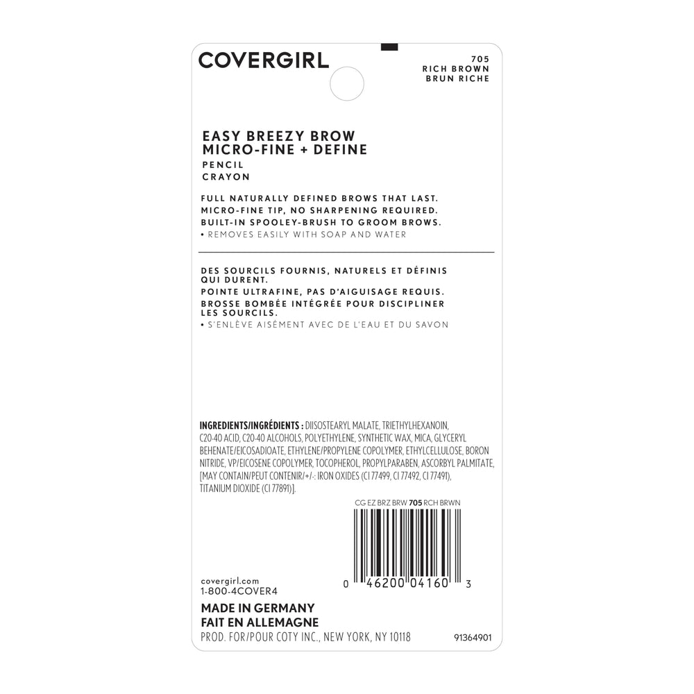 COVERGIRL Easy Breezy Brow Pencil in hand for quick daily brow definition