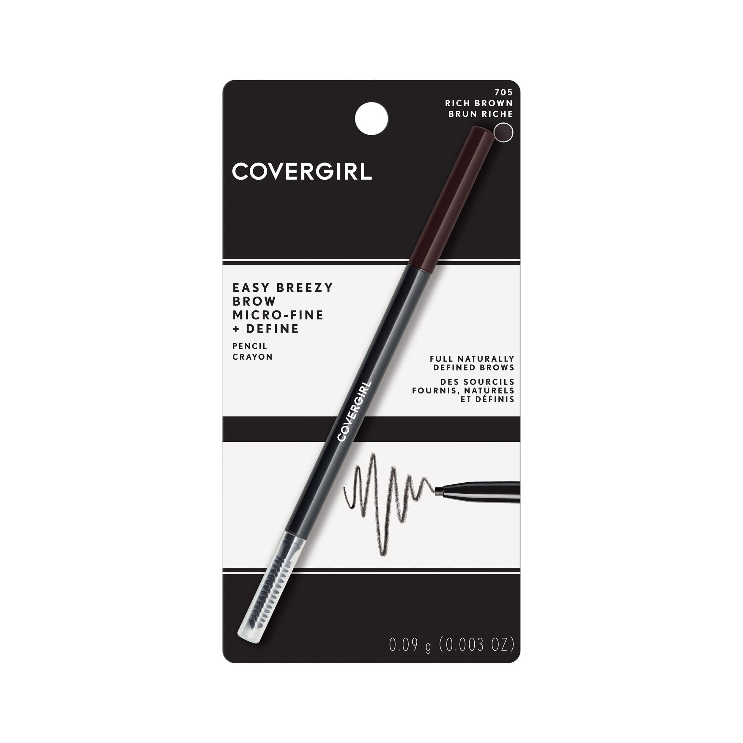 COVERGIRL Easy Breezy Brow Pencil packaging highlighting cruelty-free status