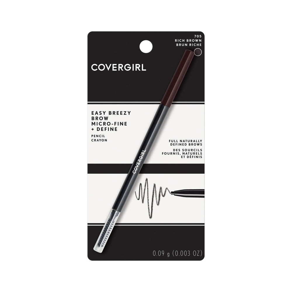 COVERGIRL Easy Breezy Brow Pencil packaging highlighting cruelty-free status