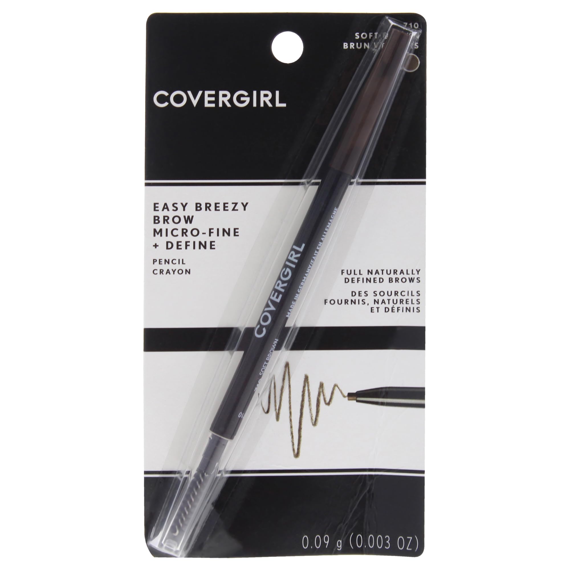 CoverGirl Easy Breezy micro-fine tip delivers precise brow filling for natural definition.