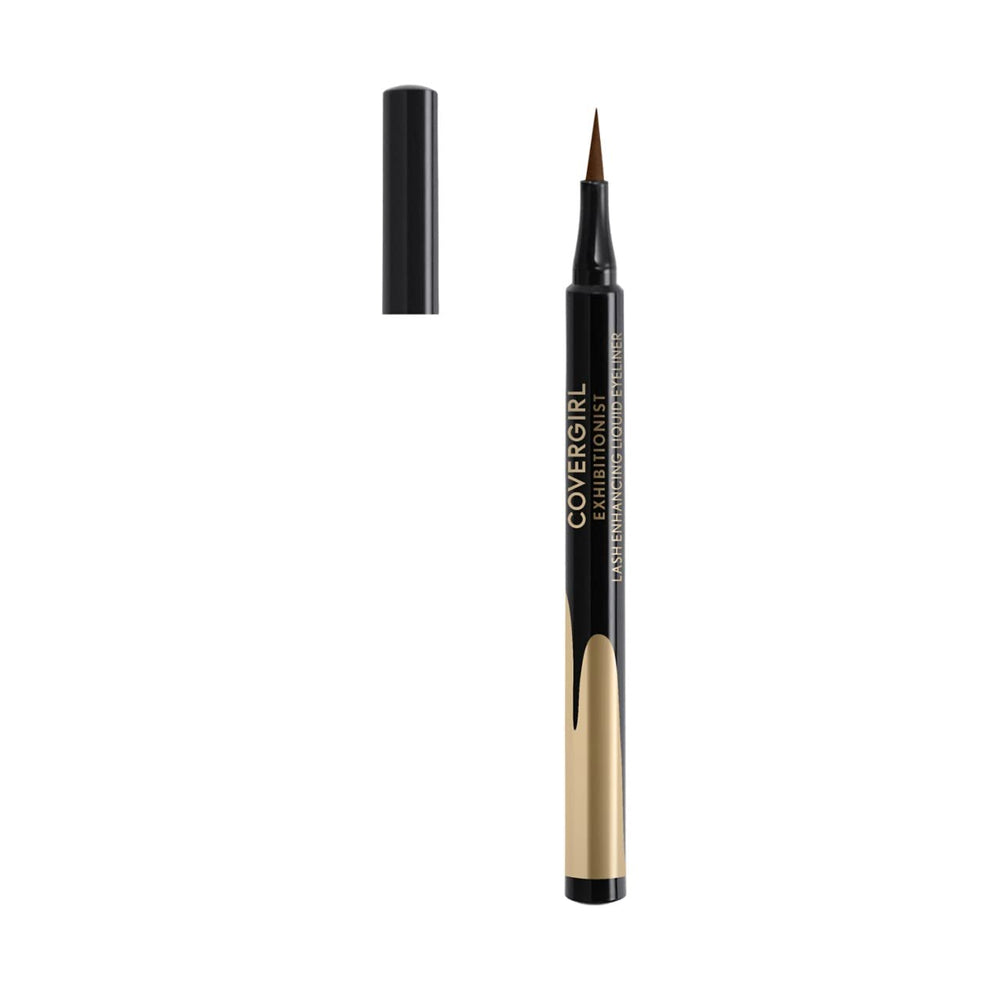 COVERGIRL Exhibitionist Rich Brown eyeliner swatch for precise application.