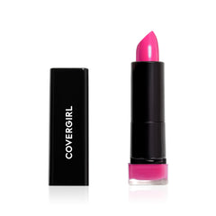 COVERGIRL Exhibitionist Lipstick Cream Bombshell Pink 425 tube with bold color and smooth texture.