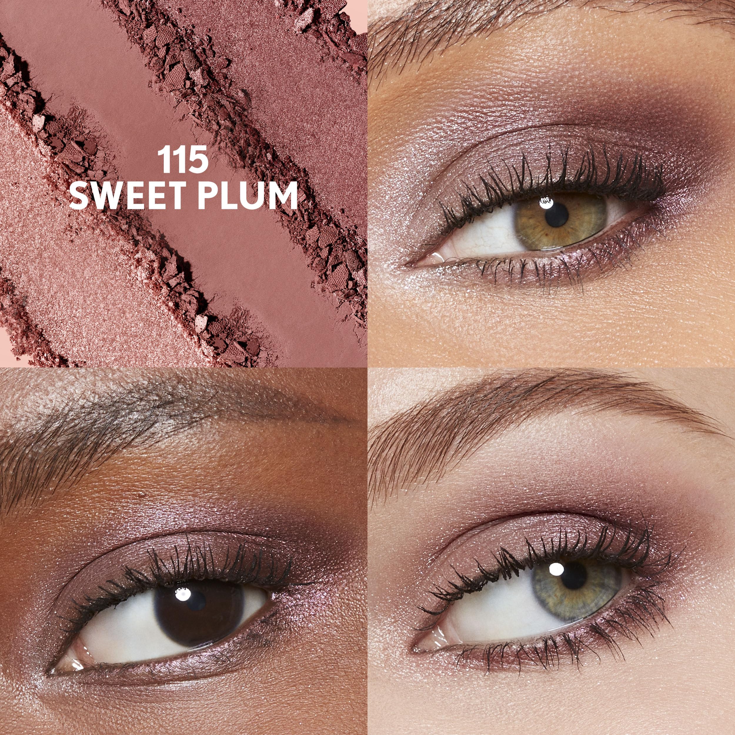 Close-up of crease-proof shades from CoverGirl Sweet Plum trio.
