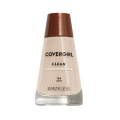 COVERGIRL Clean Makeup Foundation Ivory 105 en botella, acabado ligero y natural
