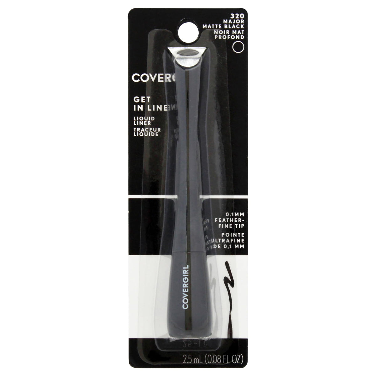 COVERGIRL Get In Line Liquid Eyeliner with feather-fine tip for precise lines and definition