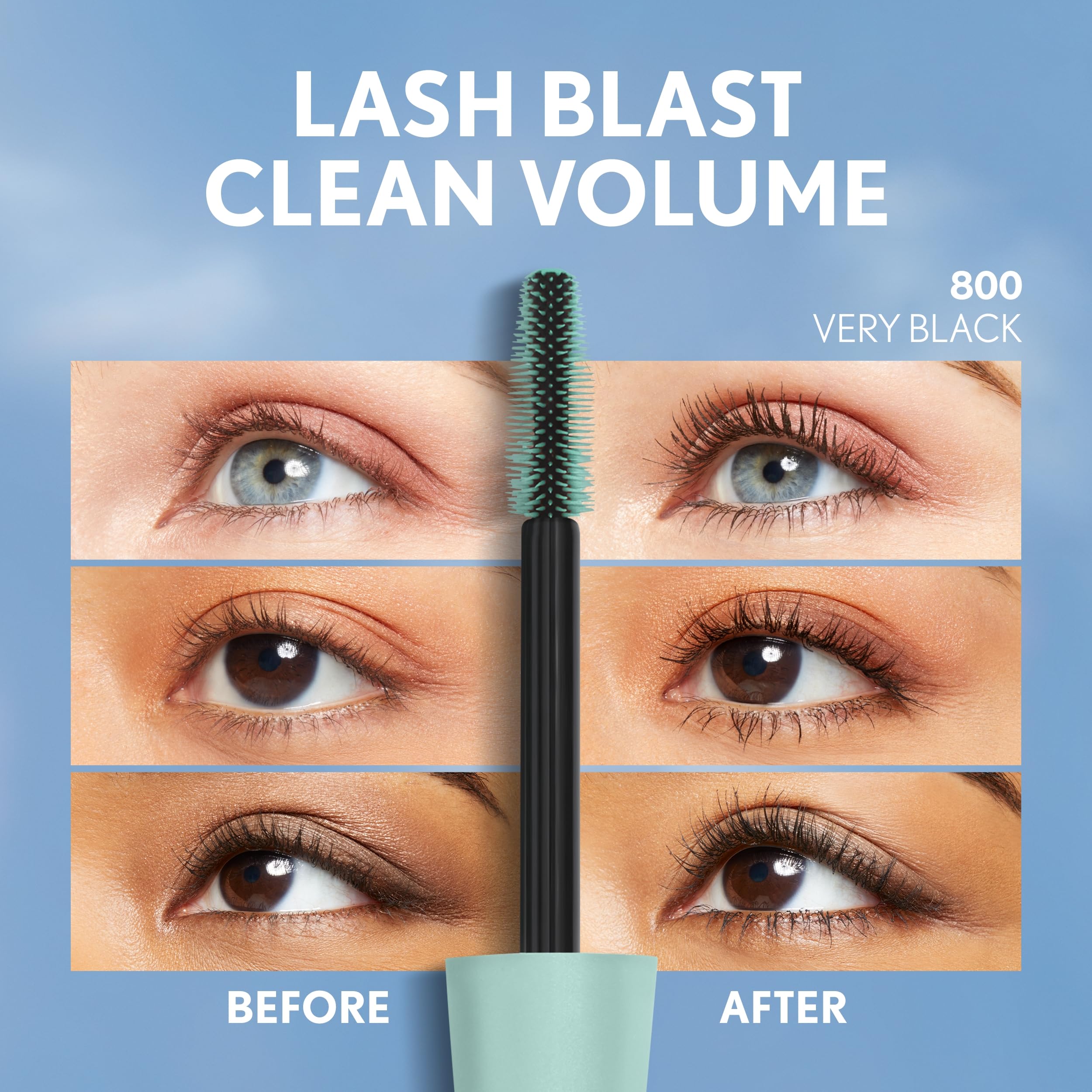 Leaping Bunny cruelty-free logo beside CoverGirl Lash Blast Clean Volume Mascara