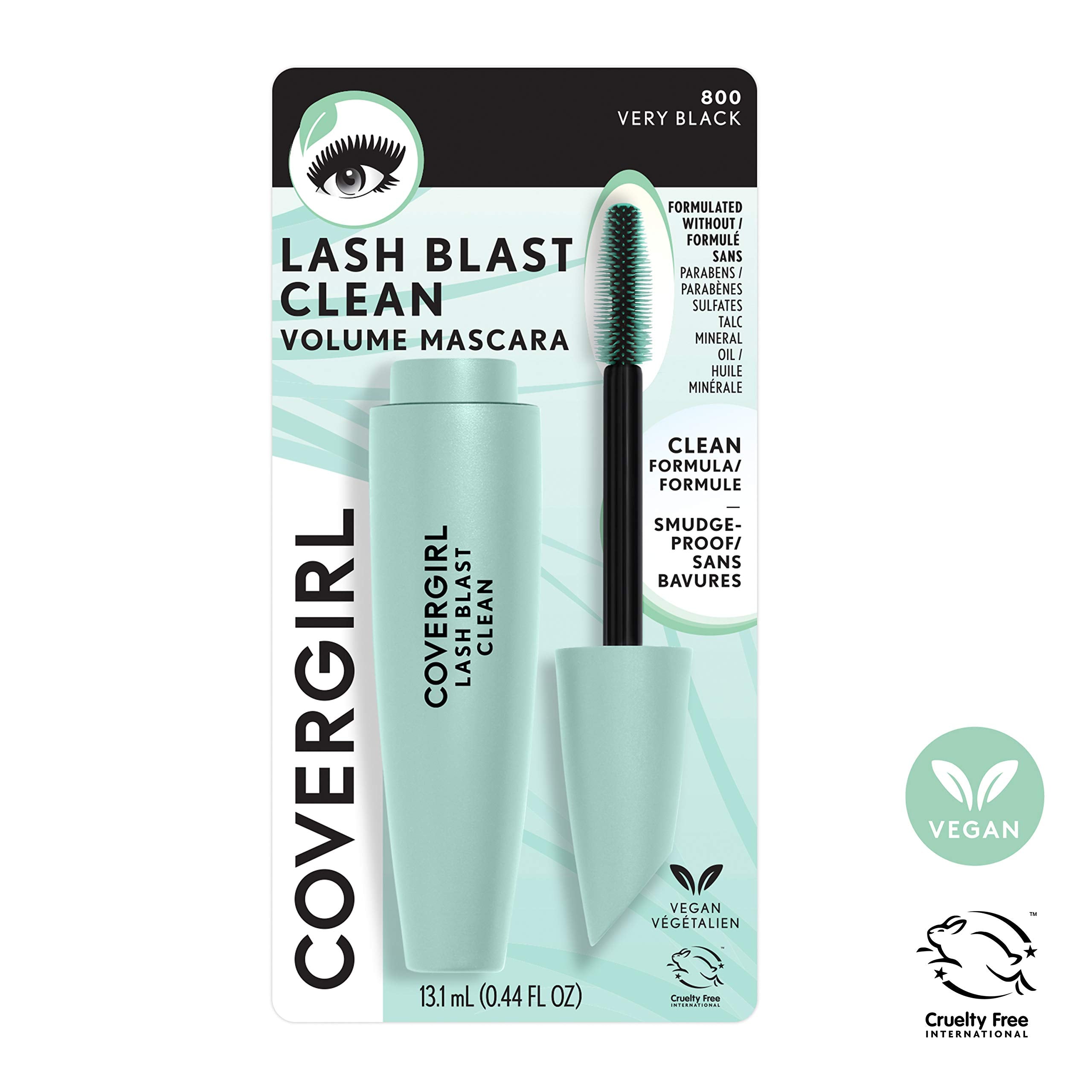Upper lashes after applying CoverGirl Lash Blast Clean Volume Mascara for dramatic volume
