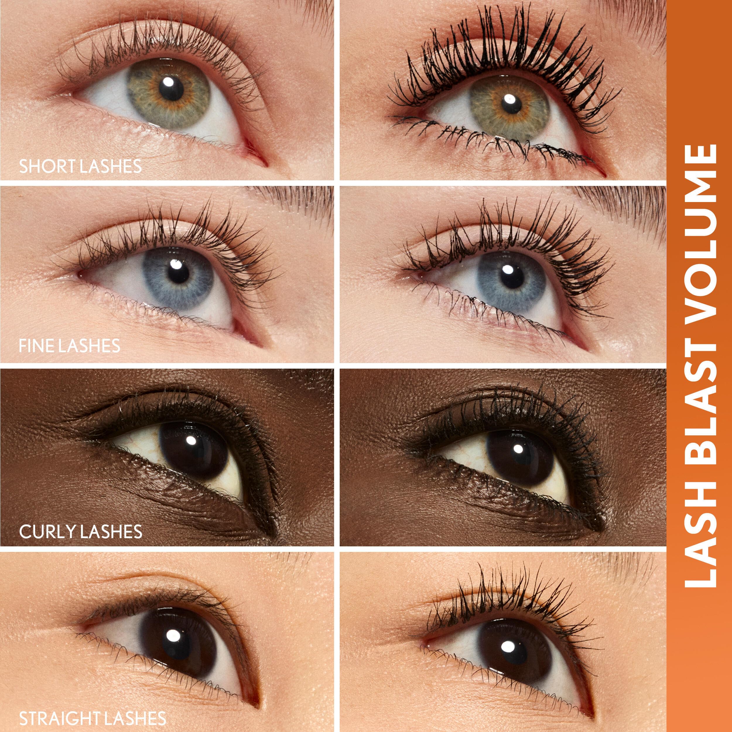CoverGirl Lash Blast Volume Mascara applied lashes showing dramatic fullness and length