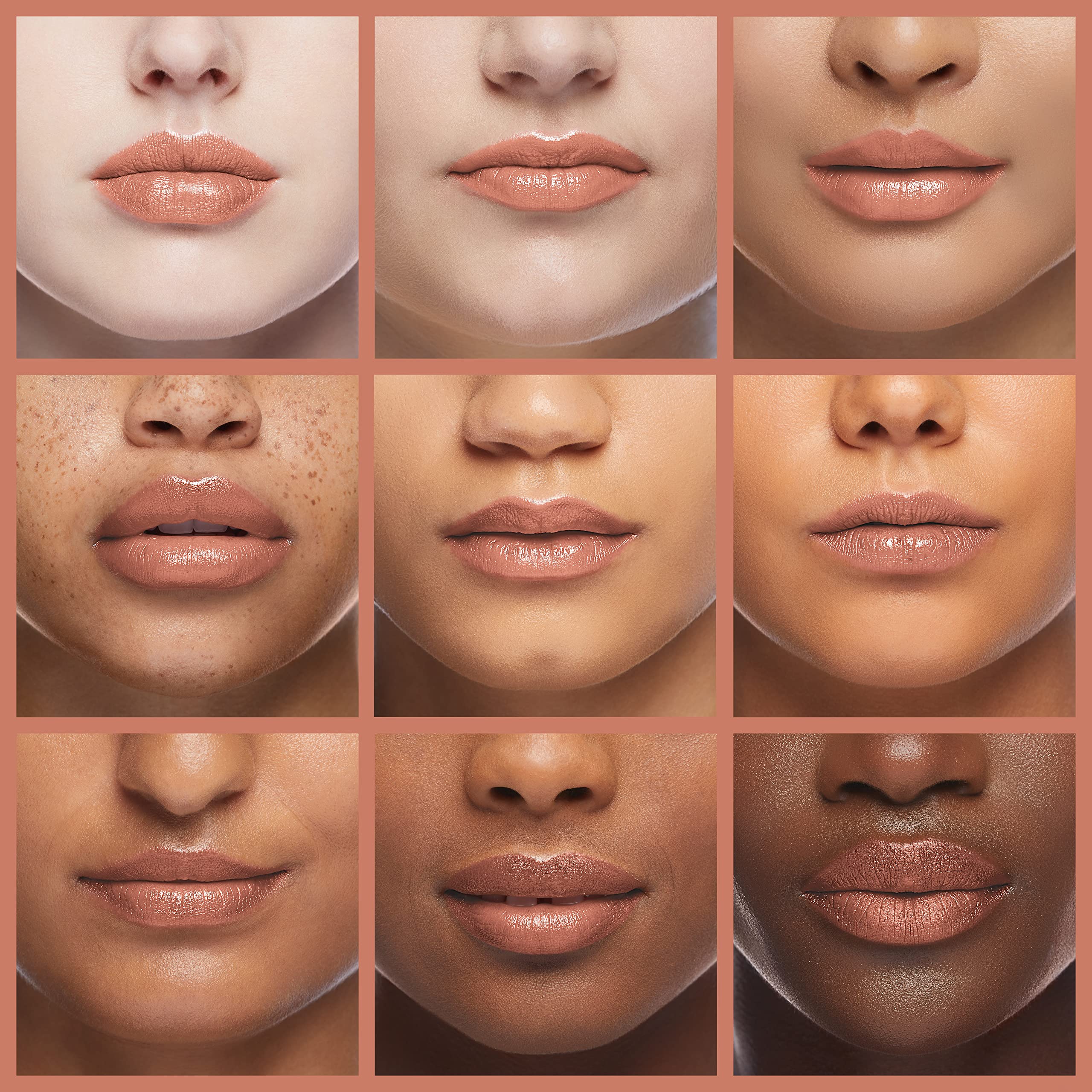 Applied lip color for Sugar Almond shade with natural, polished finish