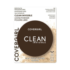 CoverGirl loose powder application swatch demonstrates seamless blend and soft texture