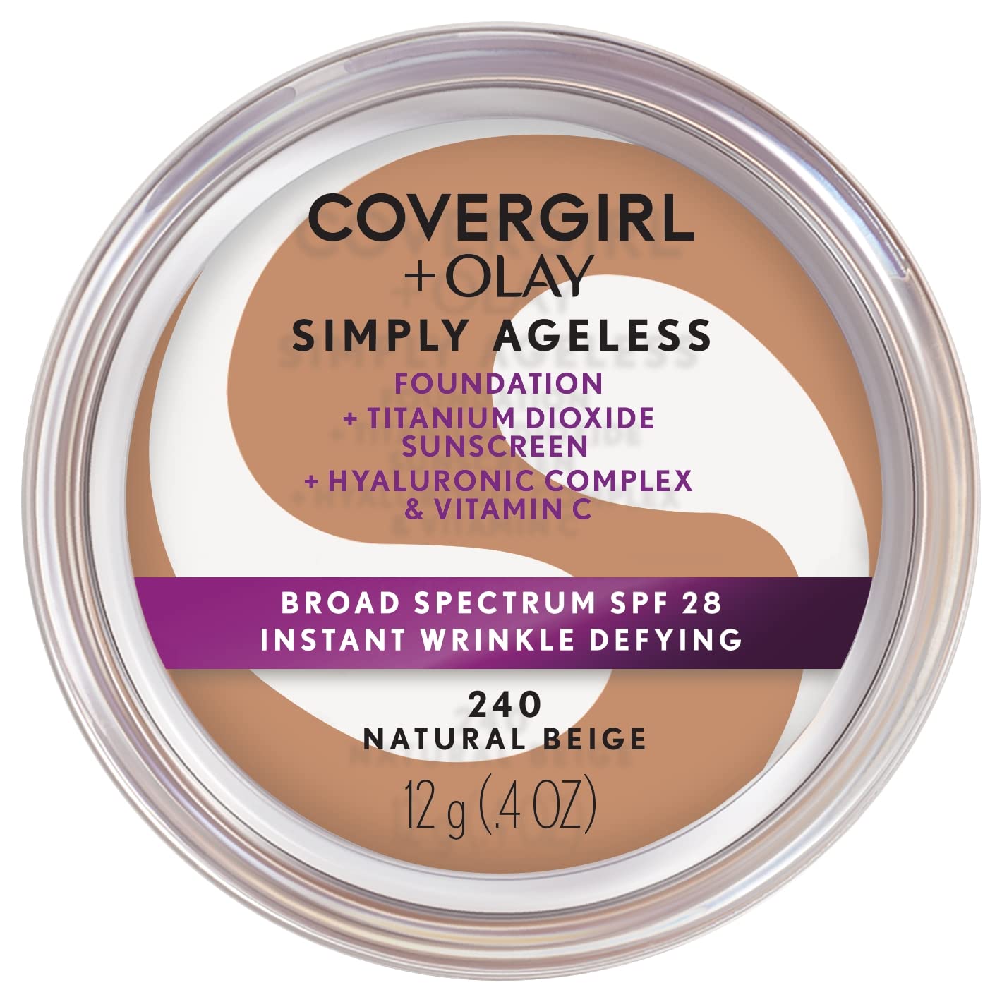 COVERGIRL & OLAY Simply Ageless en envase, mejora la apariencia de líneas finas.
