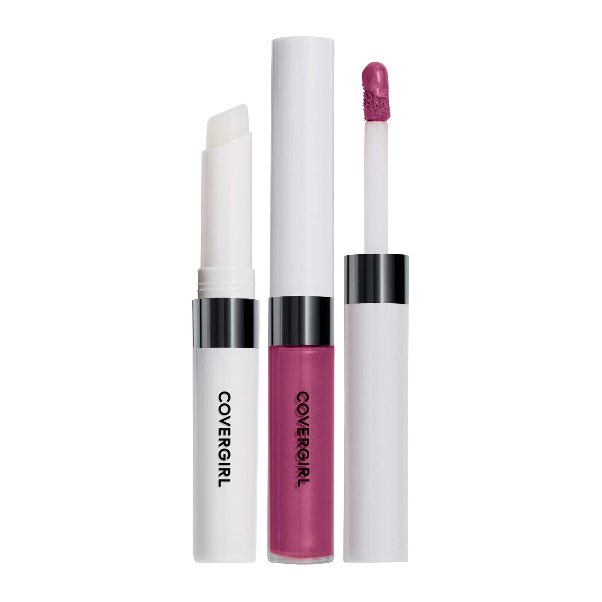 COVERGIRL Outlast All-Day Lip Color Custom Reds bottle shows long wear.