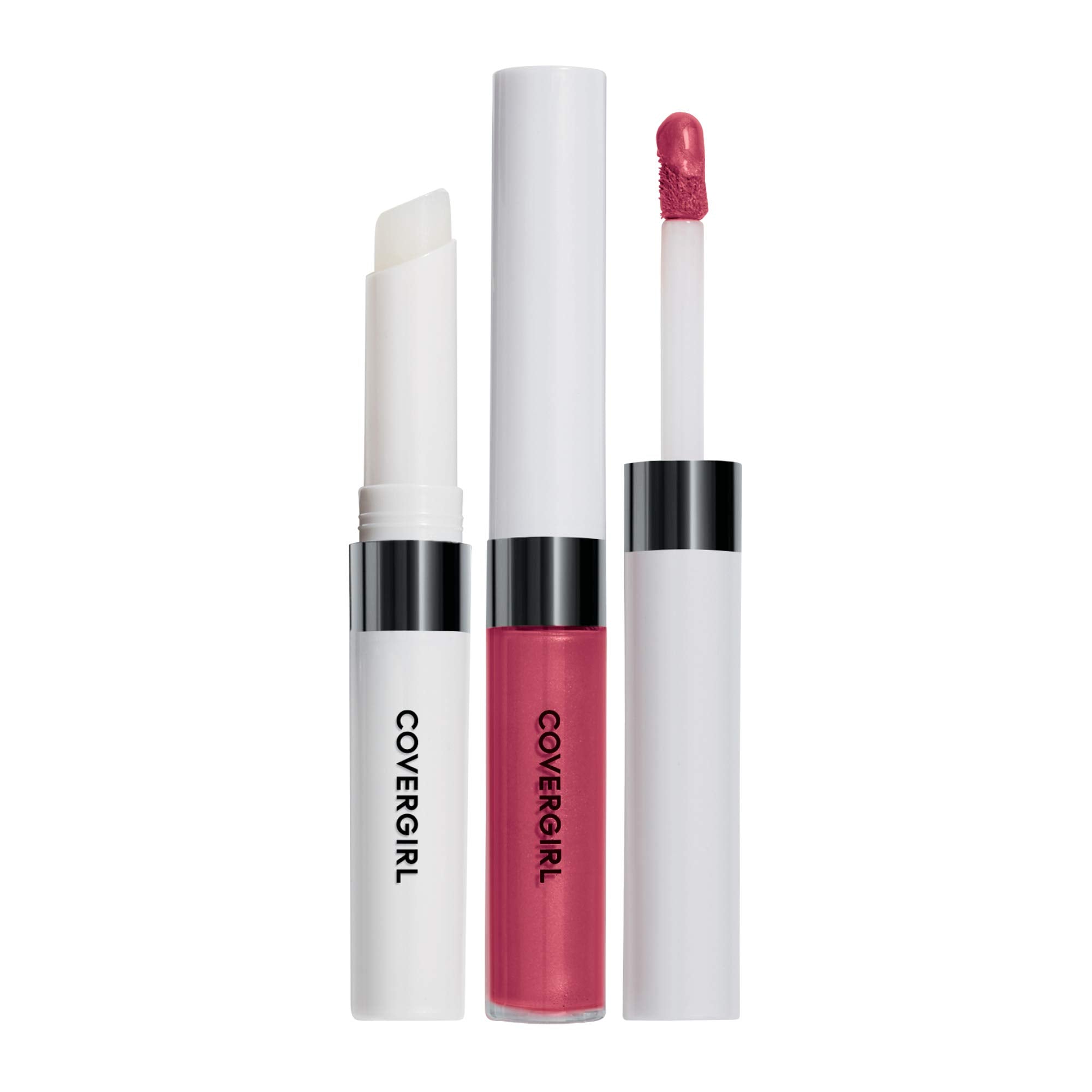 CoverGirl Outlast All-Day Lip Color Signature Scarlet bottle showcases bold shade for all-day wear.