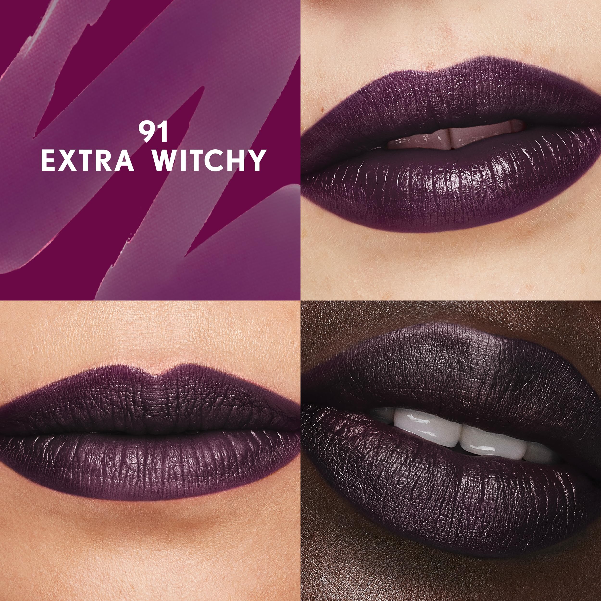 CoverGirl Outlast Extra Witchy satin-finish swipe delivers lasting color.
