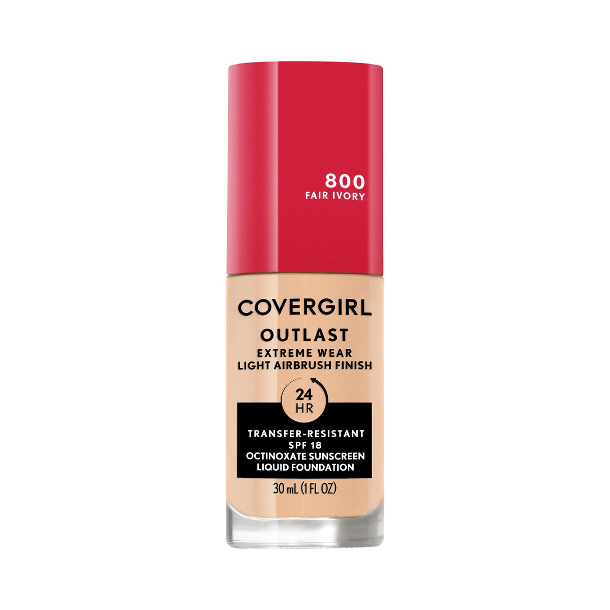 Covergirl Outlast Extreme Wear base 3-en-1 para acabado natural y duradero.