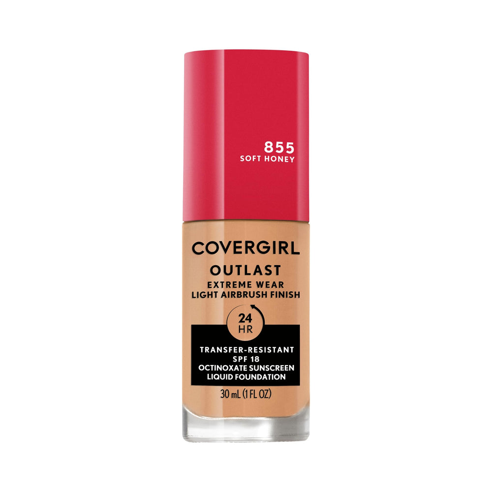 Covergirl Outlast Extreme Wear en botella ofrece cobertura duradera y SPF 18 para todo el día.