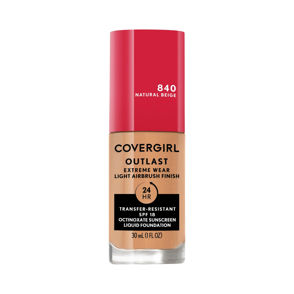 COVERGIRL Outlast Extreme Wear, fundación textura ligera para acabado uniforme todo el día