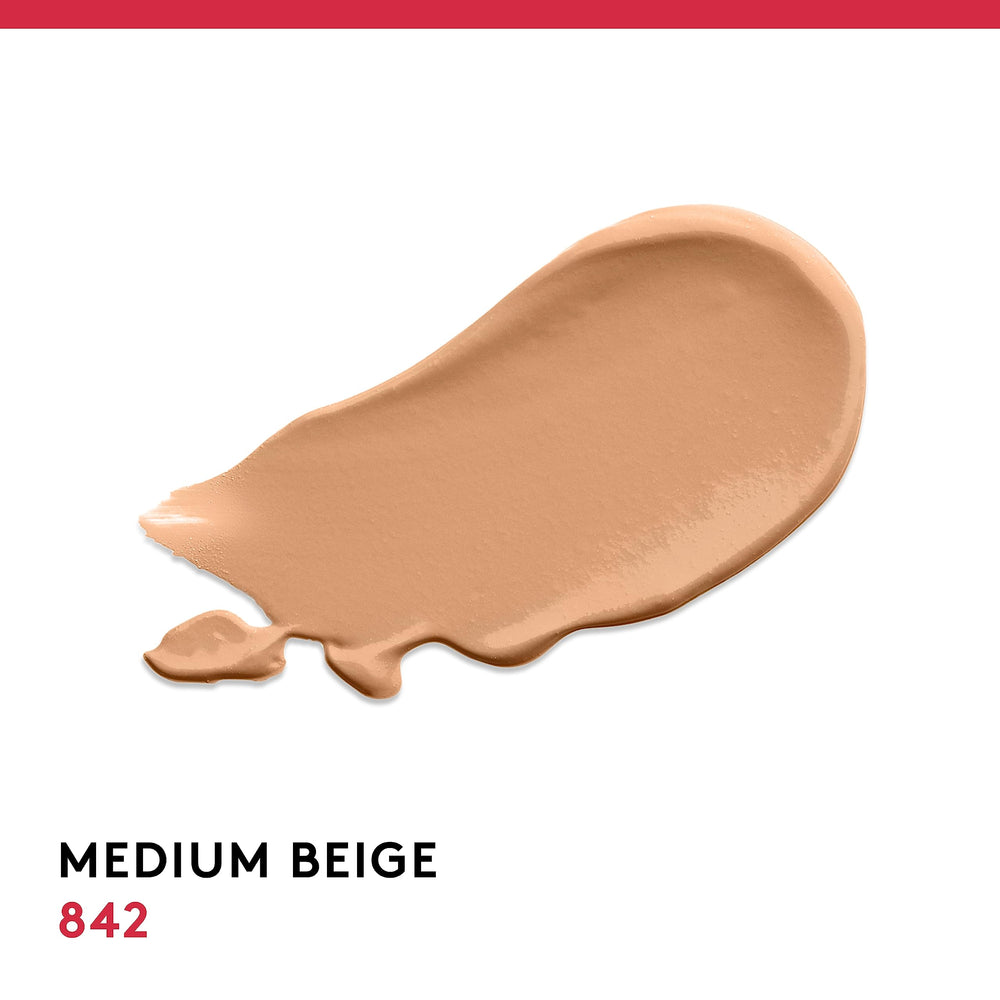 Covergirl Outlast Extreme Wear Medium Beige swatch showing full-coverage options.