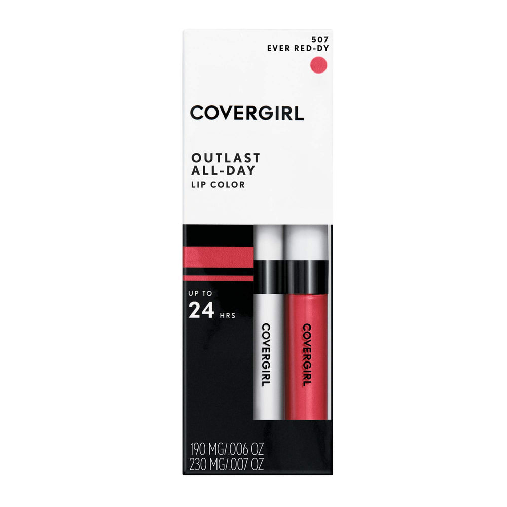 CoverGirl Outlast lip color packaging with Ever Red-Dy