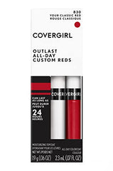 CoverGirl Outlast Lip Color packaging and wand with long-lasting moisture