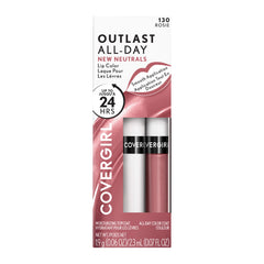 Aplicación de Covergirl Outlast Lip Color Rosie en labios