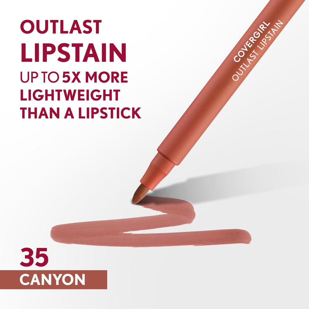 COVERGIRL Outlast Tinte Labial 35 Canyon, acabado satinado aporta color duradero sin resecar.