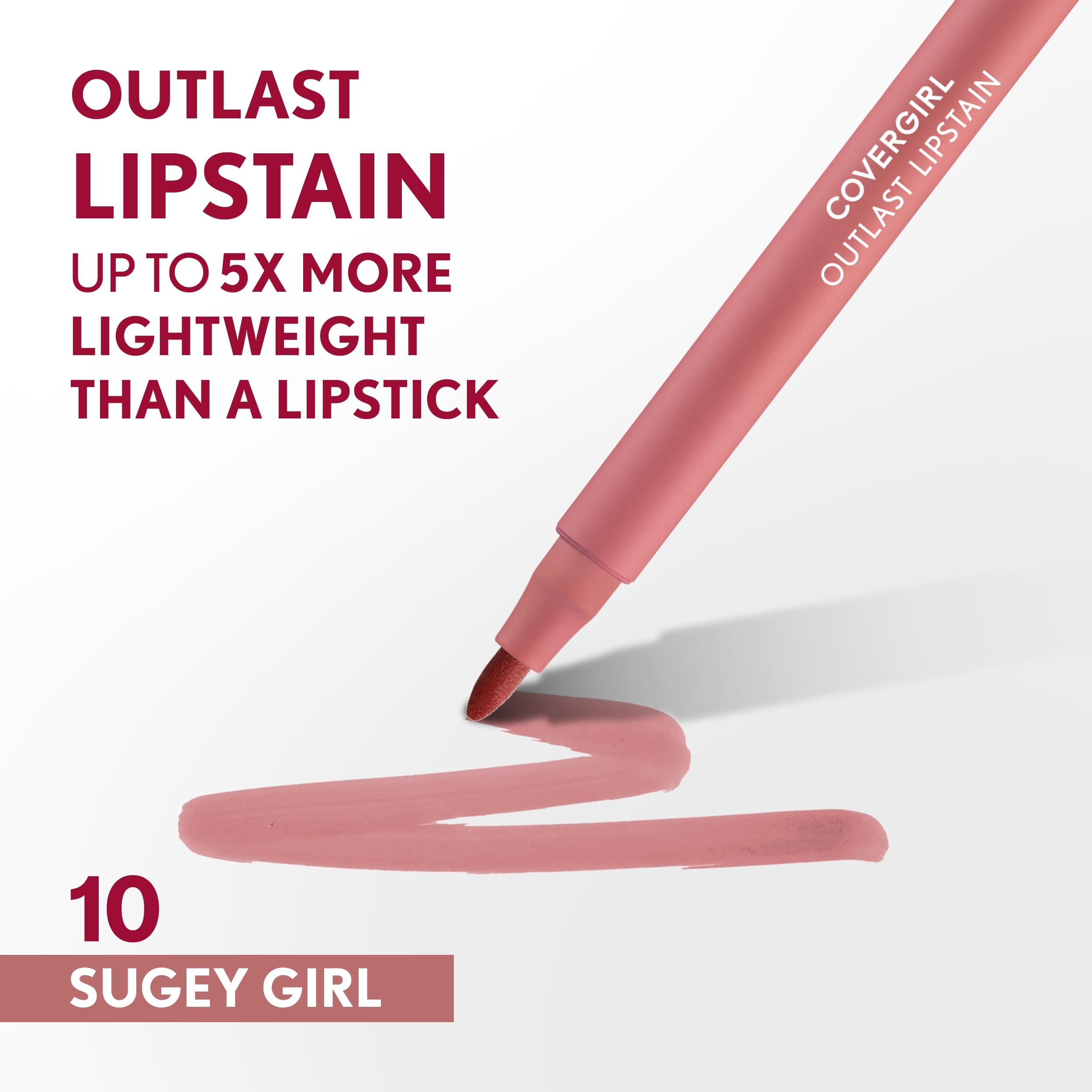 COVERGIRL Outlast tinte labial, acabado suave para uso diario.
