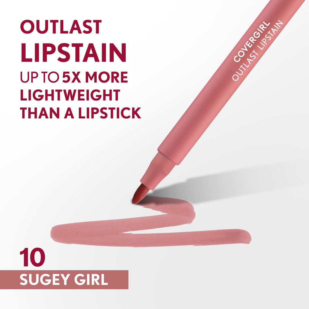 COVERGIRL Outlast tinte labial, acabado suave para uso diario.
