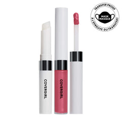 CoverGirl Outlast Topcoat Dusty Rose seals color with a shiny finish