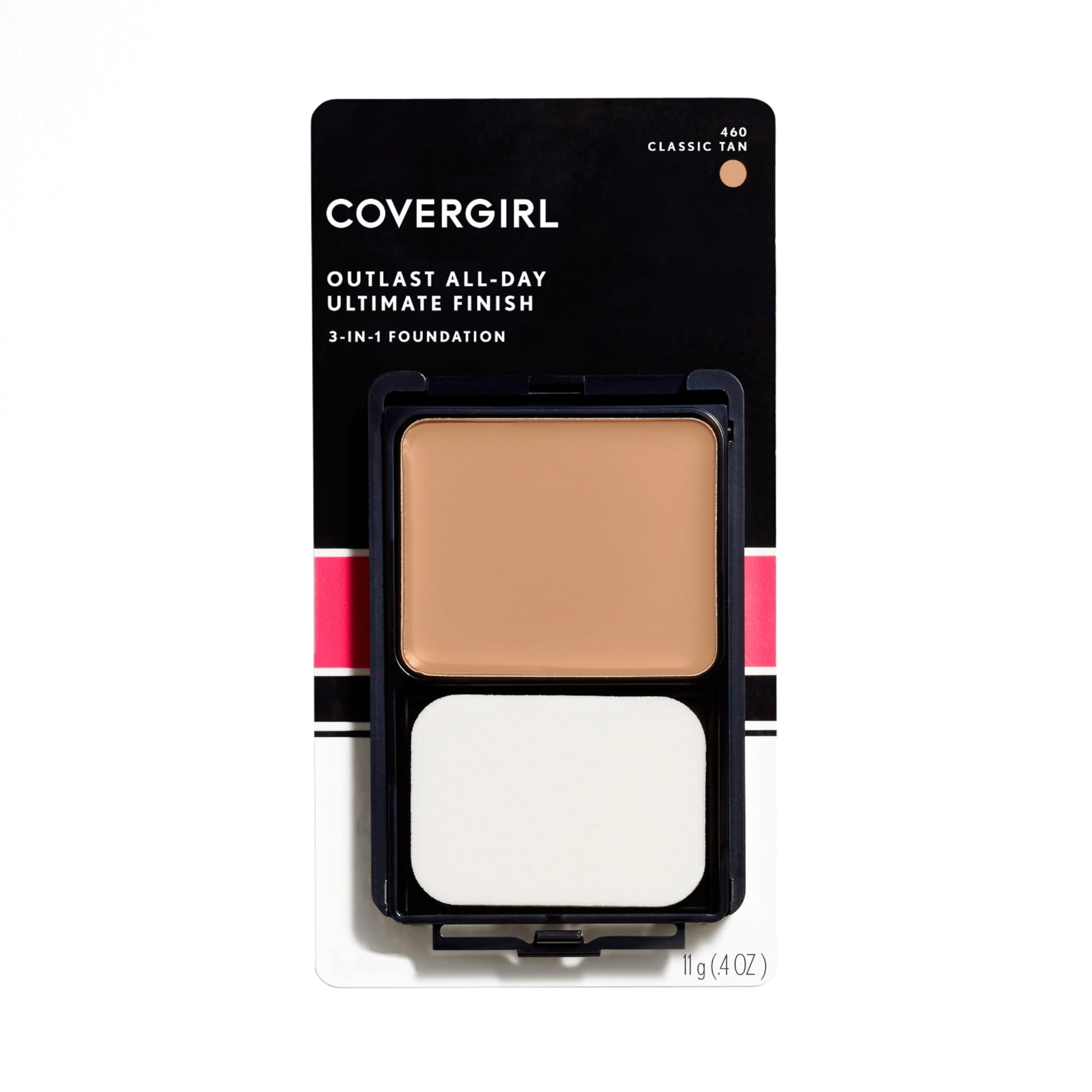 CoverGirl Outlast All-Day Ultimate Finish Foundation classic tan bottle with long-wearing coverage.