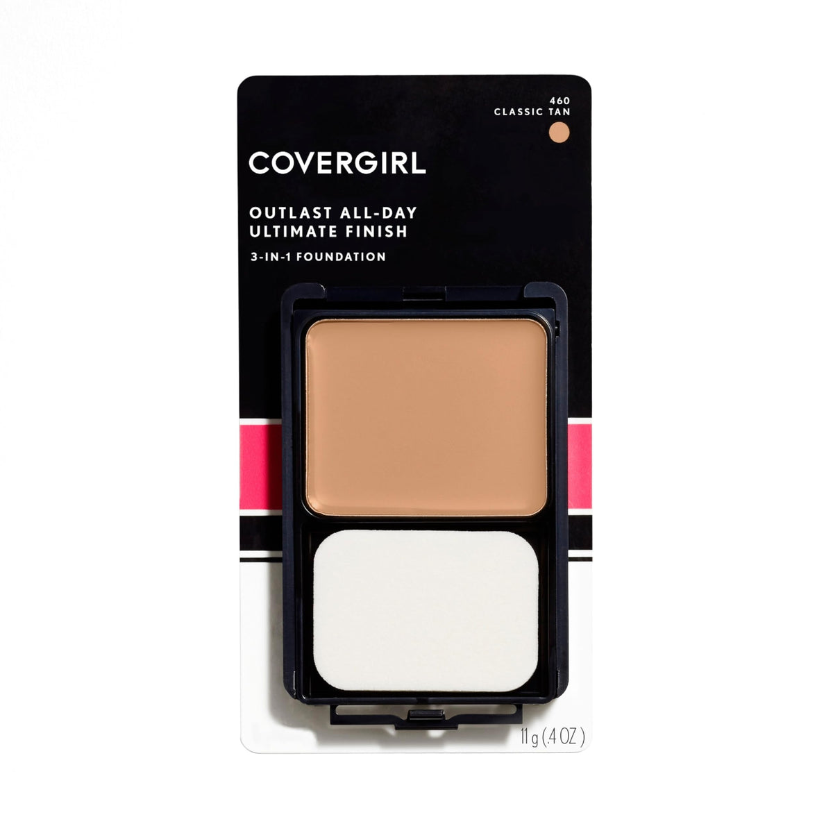 CoverGirl Outlast All-Day Ultimate Finish Foundation classic tan bottle with long-wearing coverage.