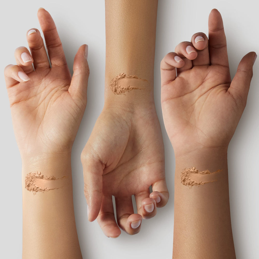 CoverGirl Outlast All-Day Foundation shade range demonstrates diverse skin tones.