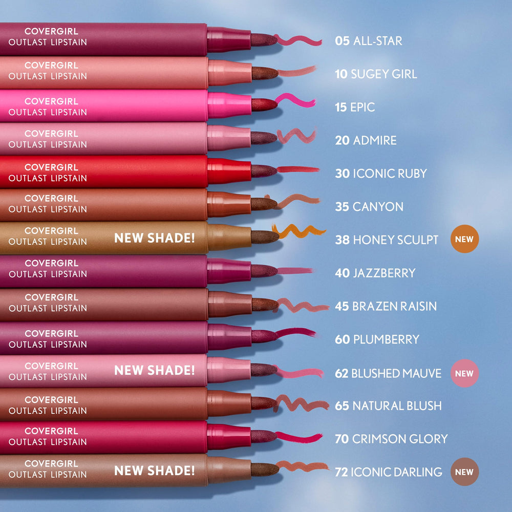 CoverGirl Outlast Lipstain lightweight texture for comfortable wear