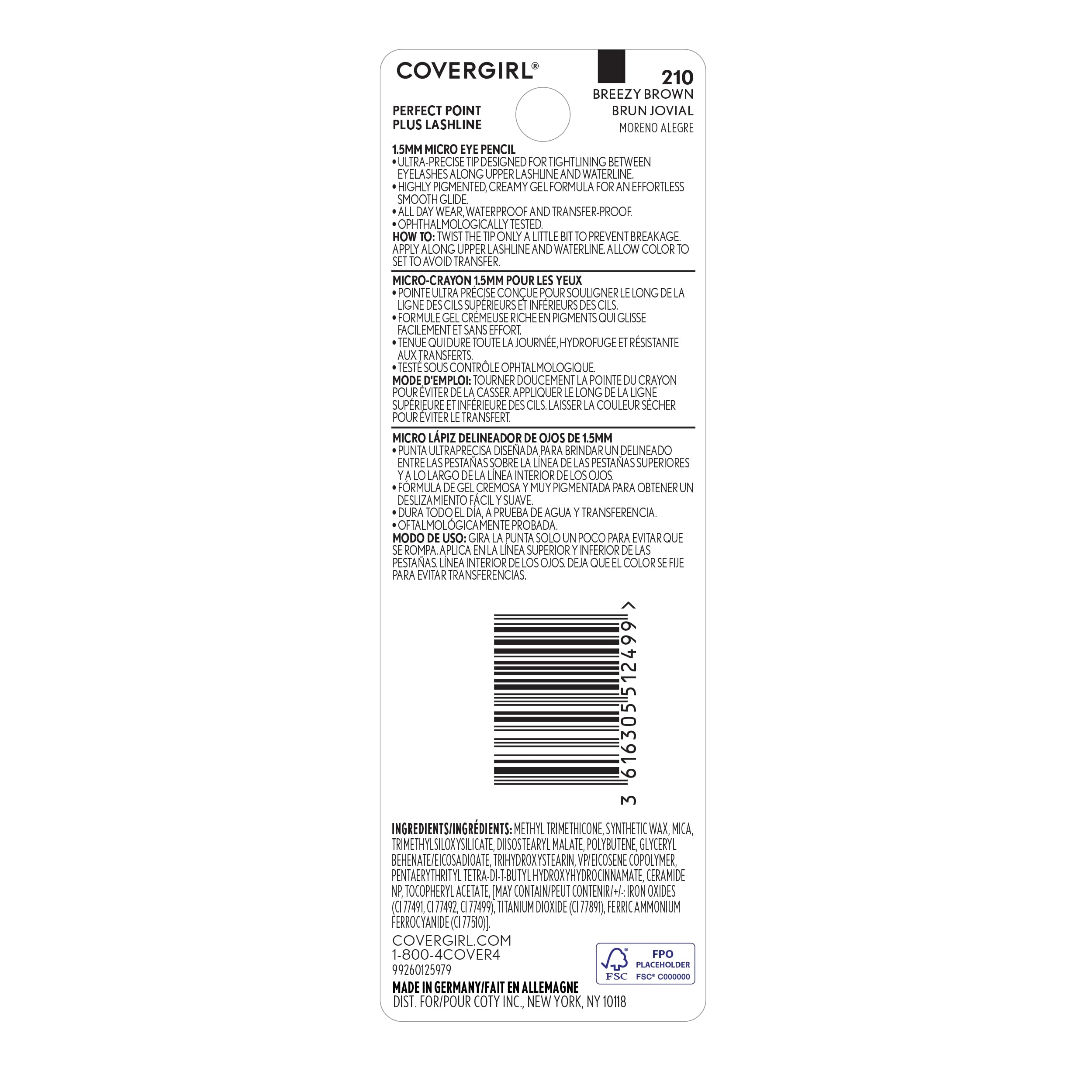 CoverGirl Perfect Point Plus Breezy Brown cruelty-free badge