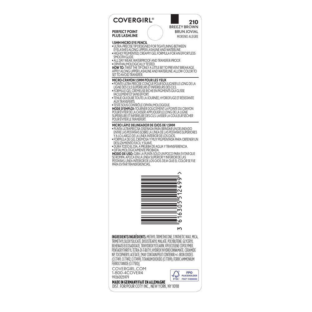 CoverGirl Perfect Point Plus Breezy Brown cruelty-free badge