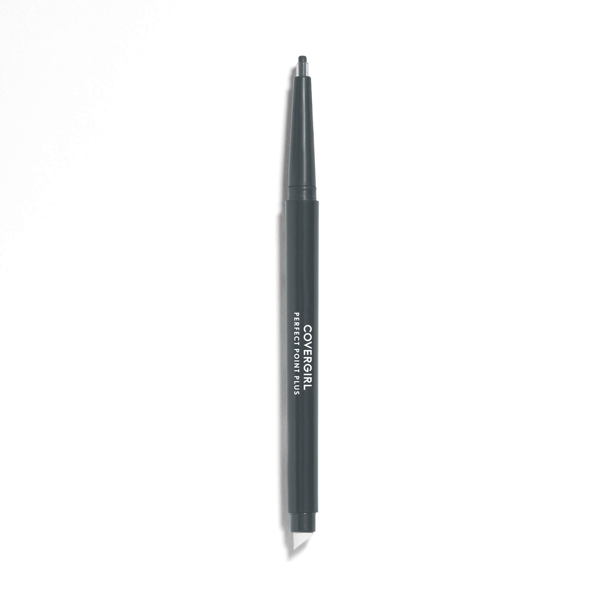 CoverGirl Perfect Point Plus charcoal eyeliner shows a precise tip for clean lines.