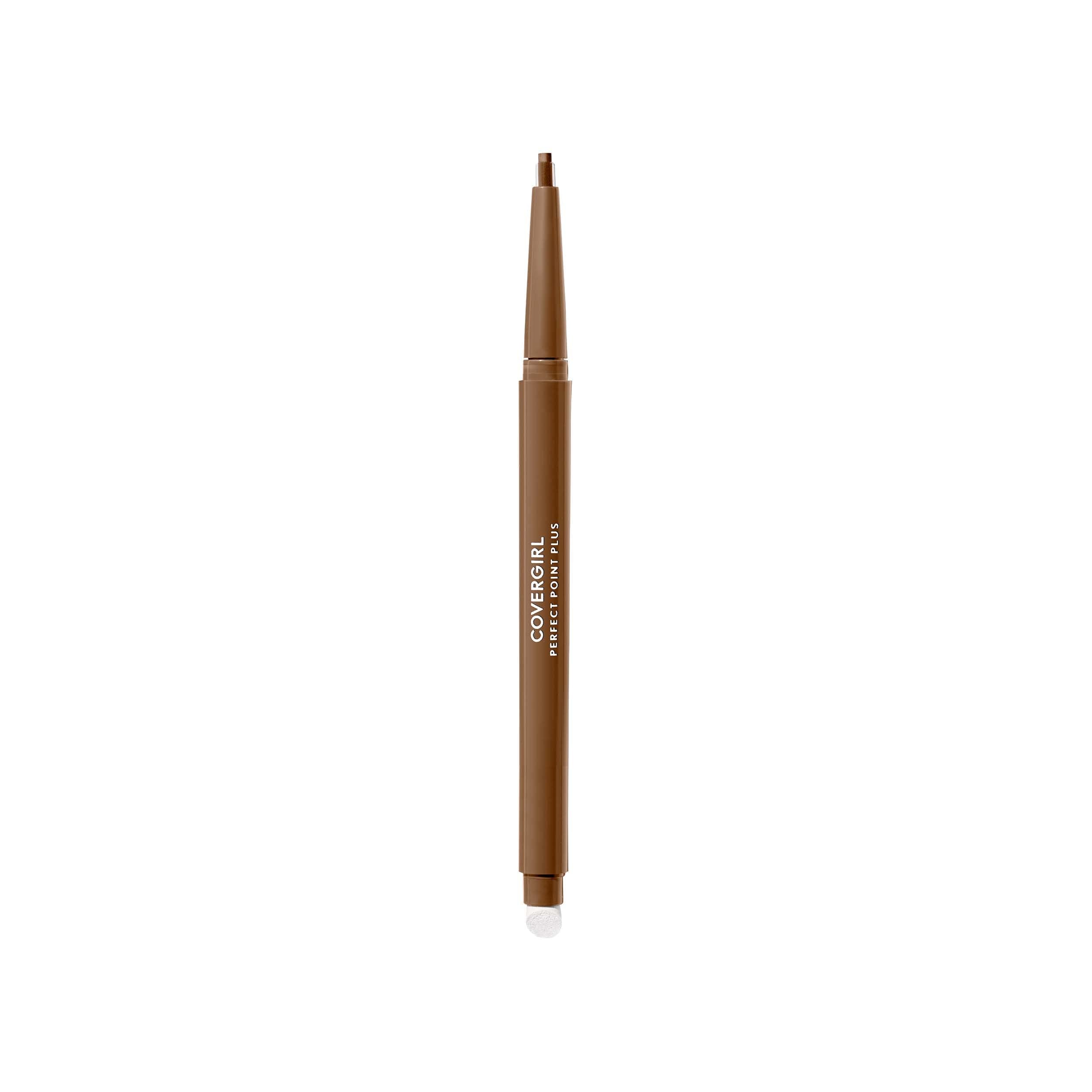 CoverGirl Perfect Point Plus Toffee eyeliner swatch on skin showing rich color payoff.