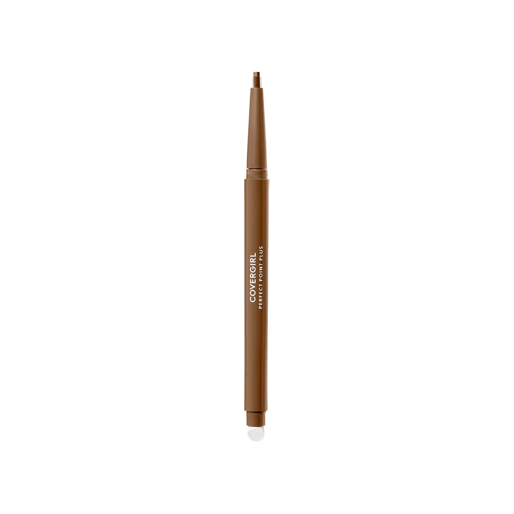 CoverGirl Perfect Point Plus Toffee eyeliner swatch on skin showing rich color payoff.