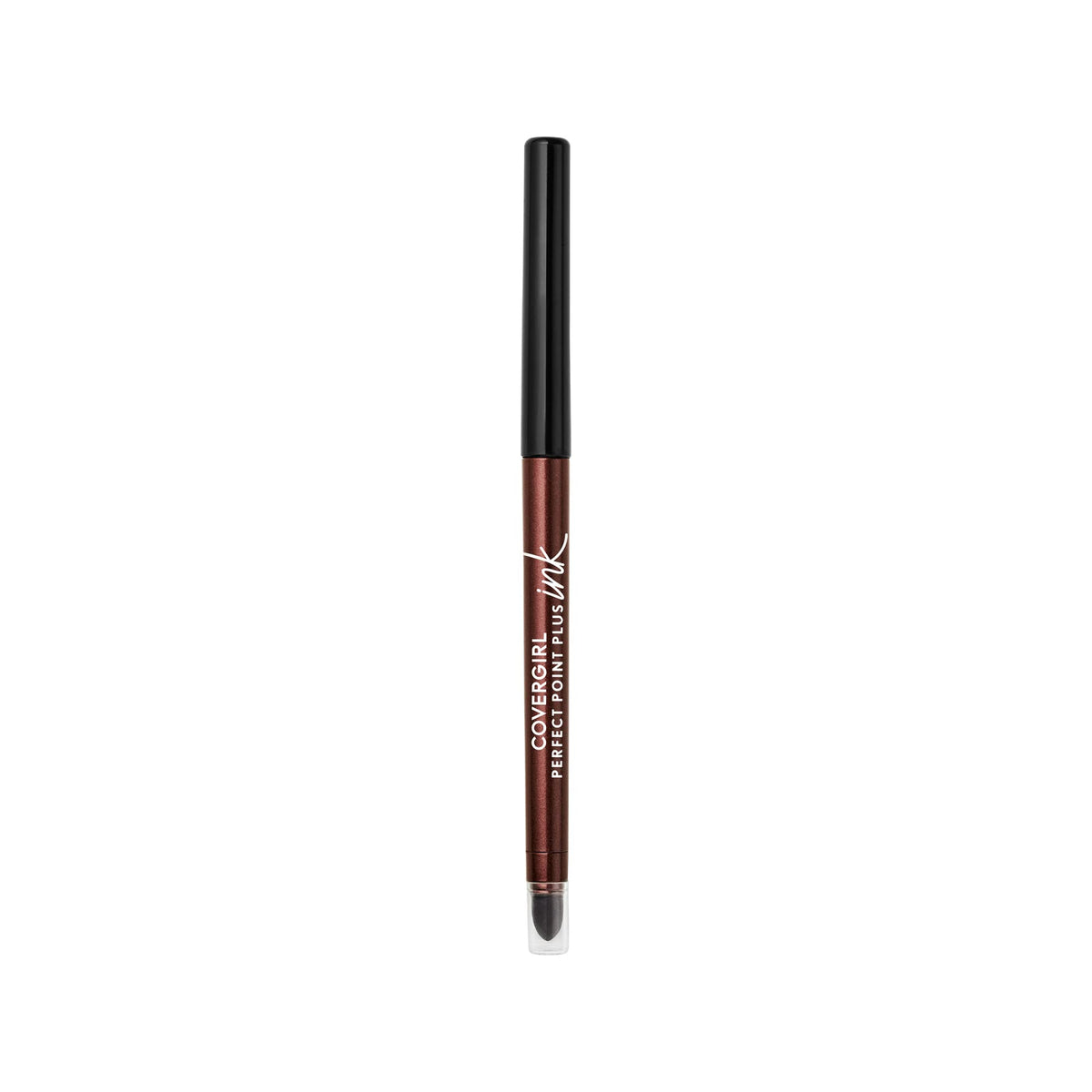 CoverGirl Perfect Point Plus Ink Gel Eye Pencil packaging close-up showing sleek, travel-ready design.