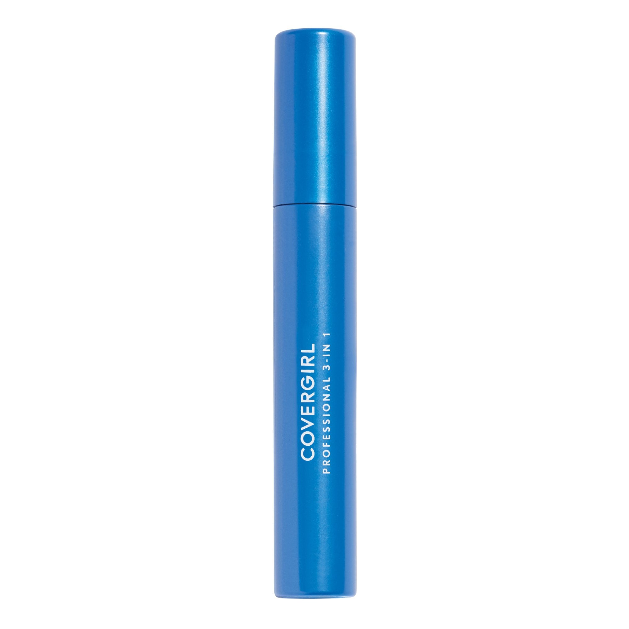 CoverGirl Professional All-in-One Curved Brush Mascara packaging shows multi-action formula