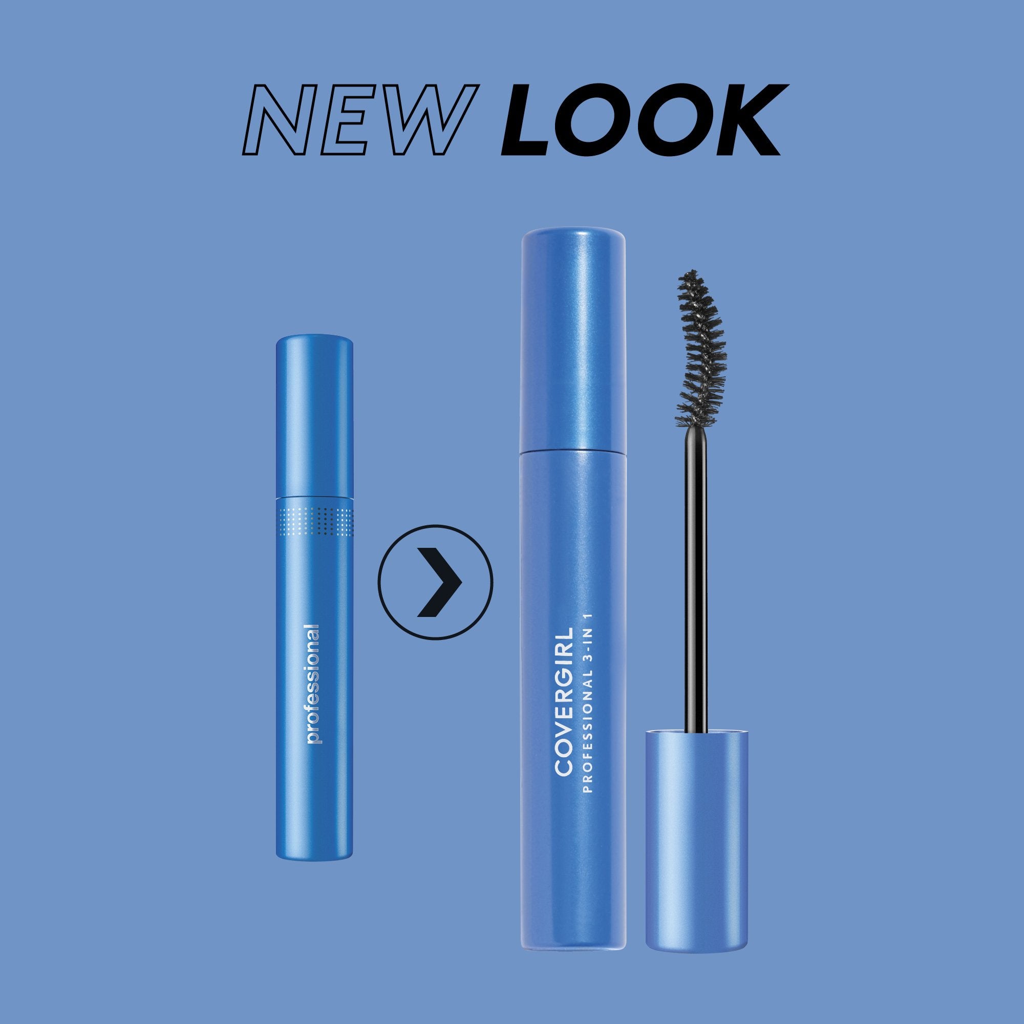CoverGirl mascara wand close-up shows curved brush for lifted lashes