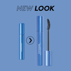 CoverGirl mascara wand close-up shows curved brush for lifted lashes