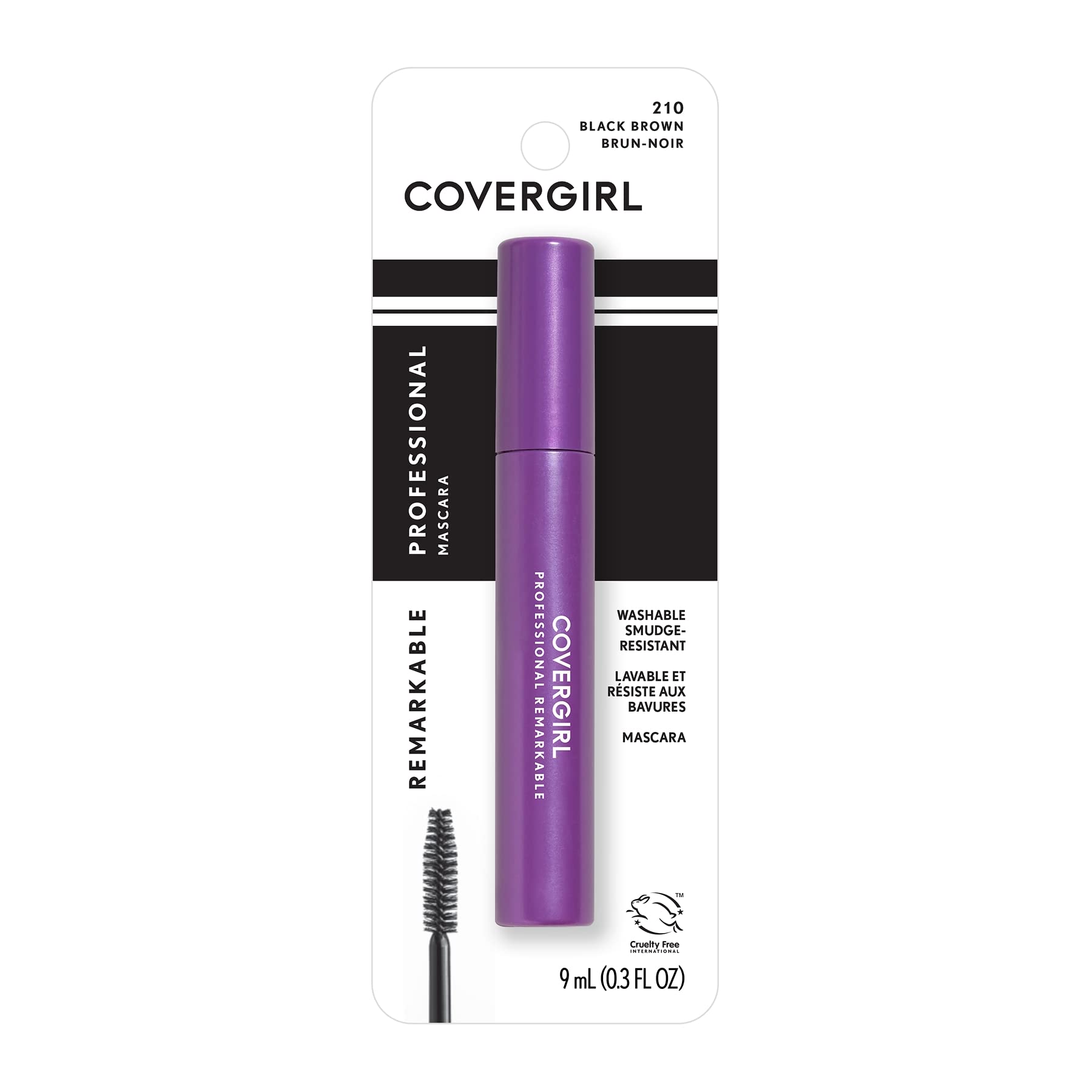 CoverGirl professional mascara bottle showcasing waterproof formula for all-day wear.