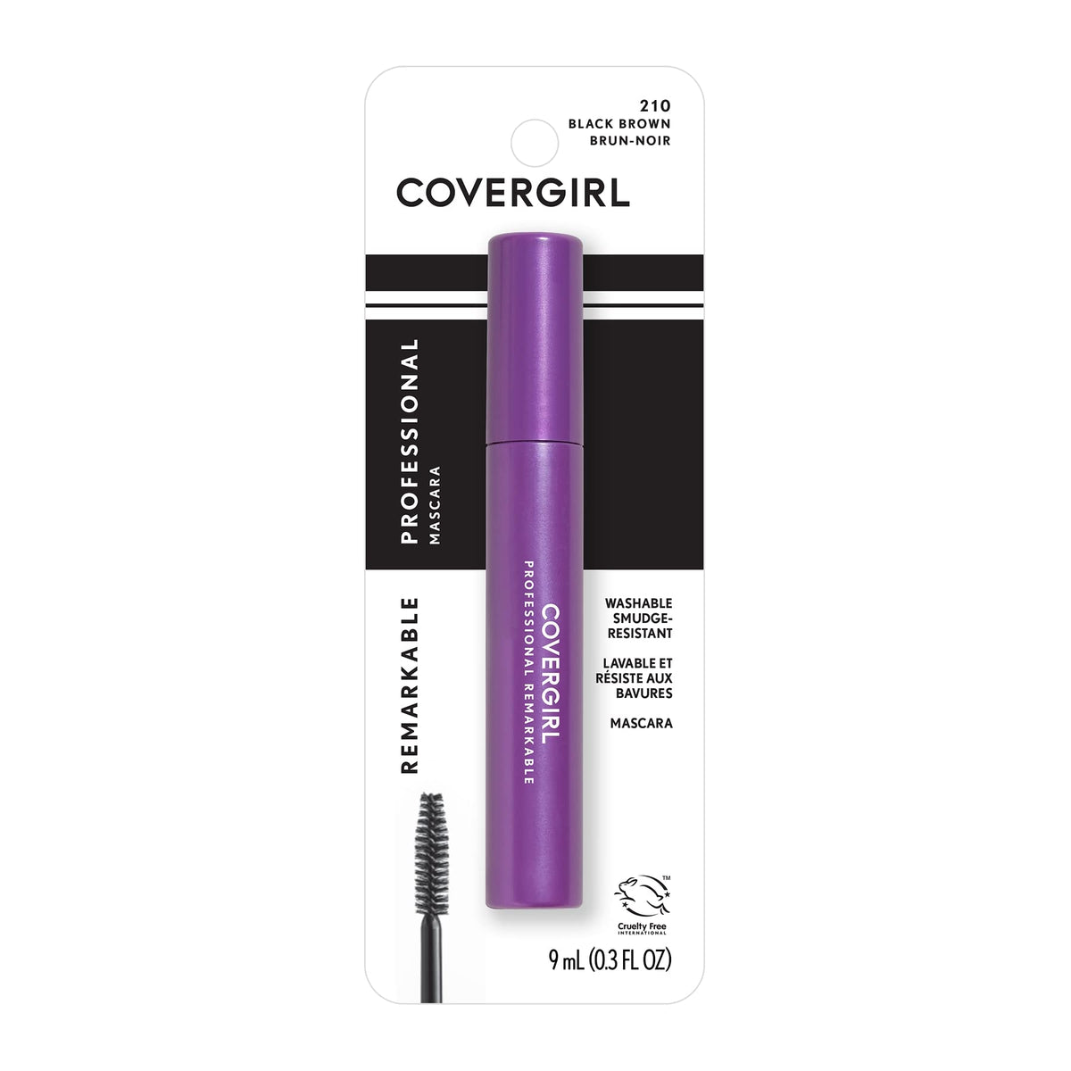 CoverGirl professional mascara bottle showcasing waterproof formula for all-day wear.