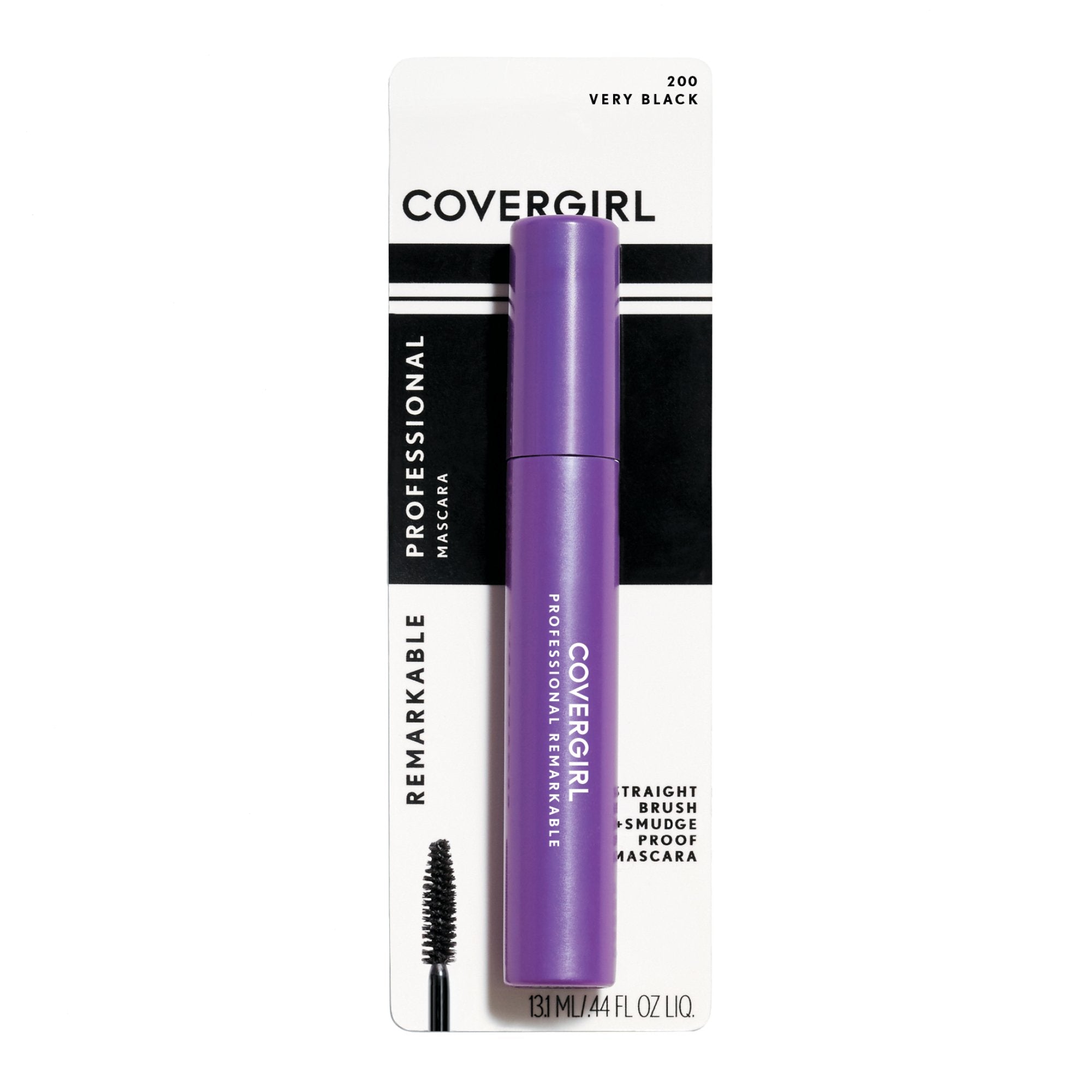 CoverGirl Professional Remarkable Mascara on lashes for a daywear look with deep black color.