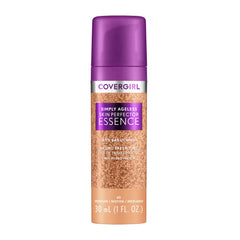 COVERGIRL Simply Ageless, botella de esencia, ofrece hidratación y acabado radiante.