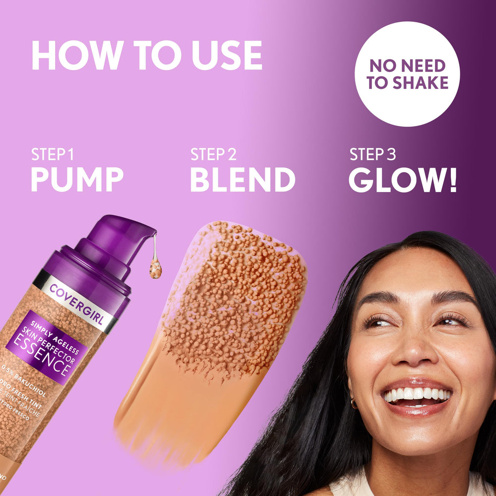 Cobertura ligera de Covergirl Simply Ageless para un look natural.
