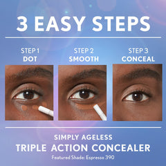 Acabado natural con COVERGIRL Simply Ageless para aspecto descansado.